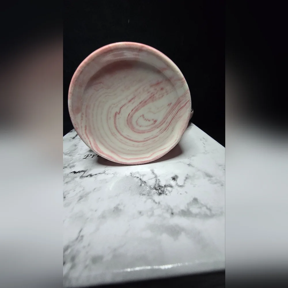 Pink Marble Mug Set with Gold Spoon 
